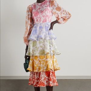 Zimmermann Postcard Flounce Midi Dress